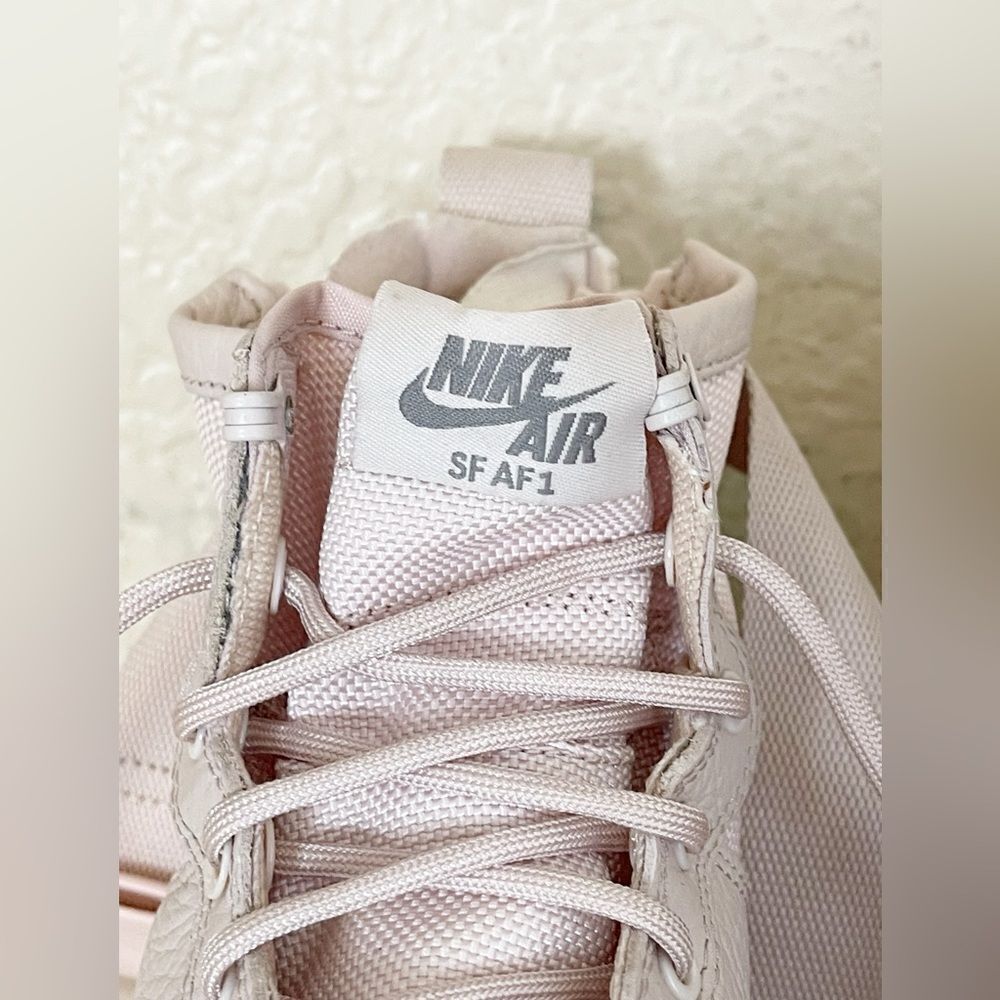 Nike Air Force AF1 pale pink hightop military sneaker shoes size 4.5Y - Picture 7 of 17